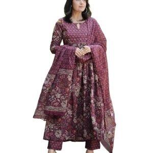 Alvami Women’s Printed Kurta and Pant Set with Dupatta | SV25090154