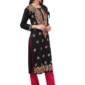 Ada Women’s Cotton Straight Fit Tunic Lucknowi Chikankari | SV25090169