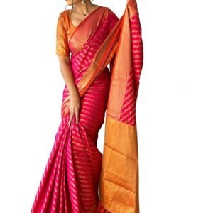 SGF11 Women’s Leriya Patola Soft Lichi Silk Banarasi Saree with Blouse Piece | SV25090136