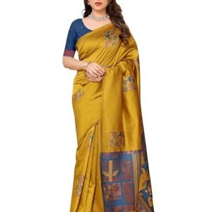 Sidhidata Women’s Kanjivaram Banarasi Soft Silk Saree with Unstitched Blouse Piece | SV25090132