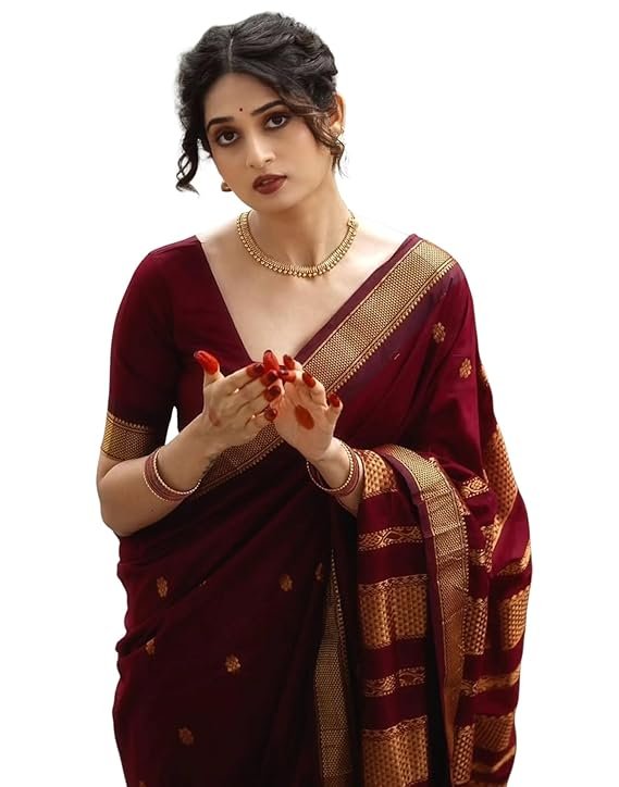 SIRIL Women’s Soft Banarasi Silk Jacquard Saree with Unstitched Blouse Piece | SV25090139