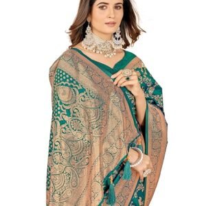Mehrang Cotton Banarasi Silk Saree for Women With Unstitched Blouse Piece | SV25090142