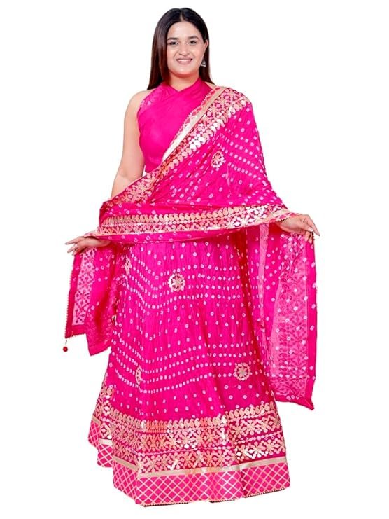 Ethnic Traditional Trending Heavy Gota Patti Border Work Bandhani Lehenga Choli with Designer Silk Work Dupatta | SV25090126 - Image 7