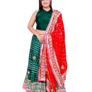 Ethnic Traditional Trending Heavy Gota Patti Border Work Bandhani Lehenga Choli with Designer Silk Work Dupatta | SV25090131