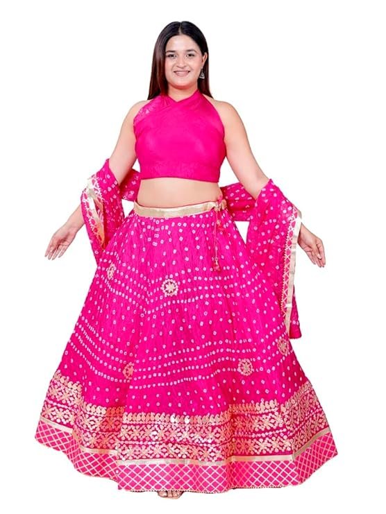 Ethnic Traditional Trending Heavy Gota Patti Border Work Bandhani Lehenga Choli with Designer Silk Work Dupatta | SV25090126 - Image 2