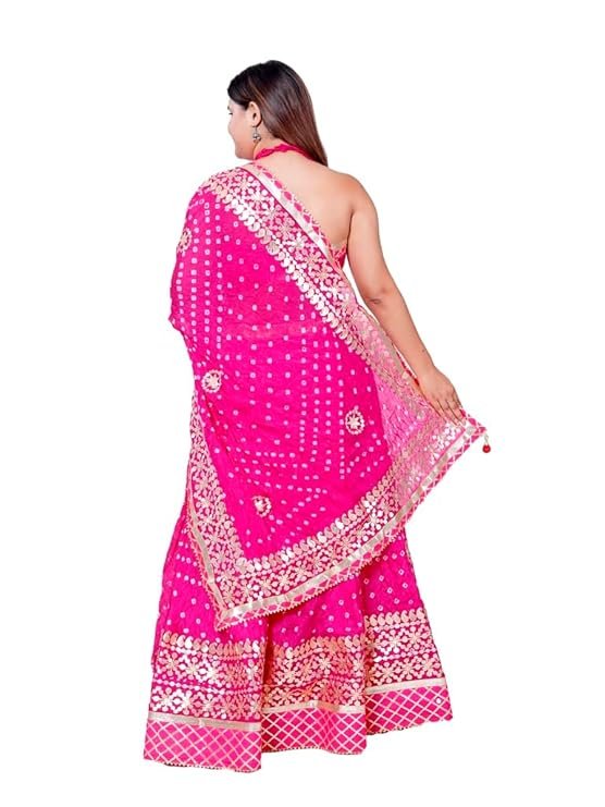 Ethnic Traditional Trending Heavy Gota Patti Border Work Bandhani Lehenga Choli with Designer Silk Work Dupatta | SV25090126 - Image 3