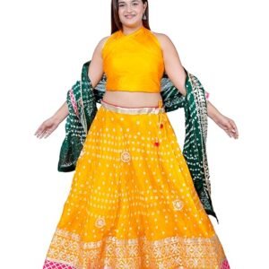 Ethnic Traditional Trending Heavy Gota Patti Border Work Bandhani Lehenga Choli with Designer Silk Work Dupatta | SV25090124