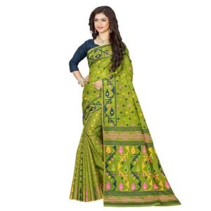 Mayabi Women's Dhakai Jamdani Cotton Silk Saree | Traditional Bengali Tant Korat Work | Without Blouse Piece | SV25090110