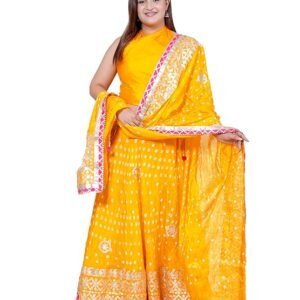 Ethnic Traditional Trending Heavy Gota Patti Border Work Bandhani Lehenga Choli with Designer Silk Work Dupatta | SV25090122